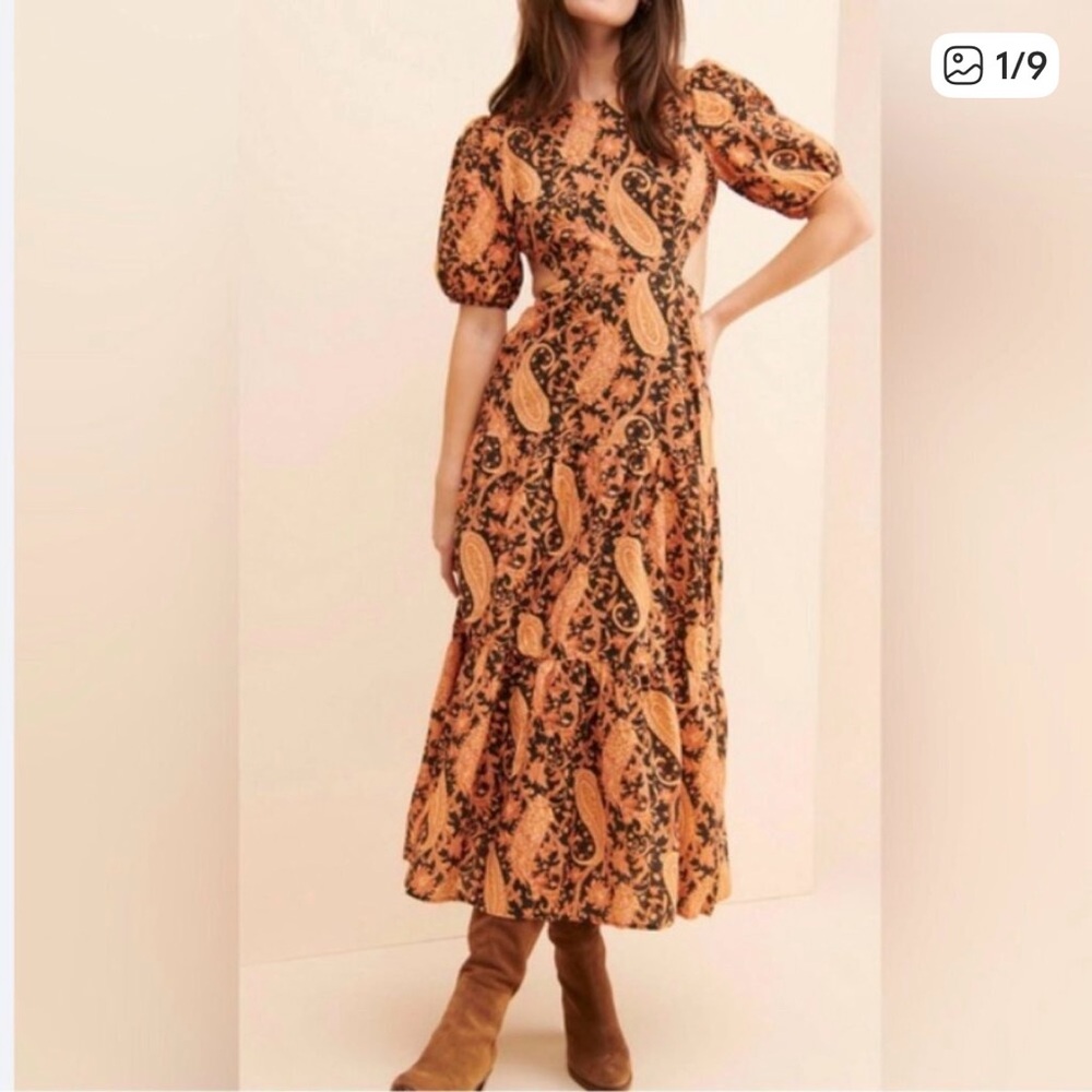 Charlie Holiday Black and Orange  Backless Dress